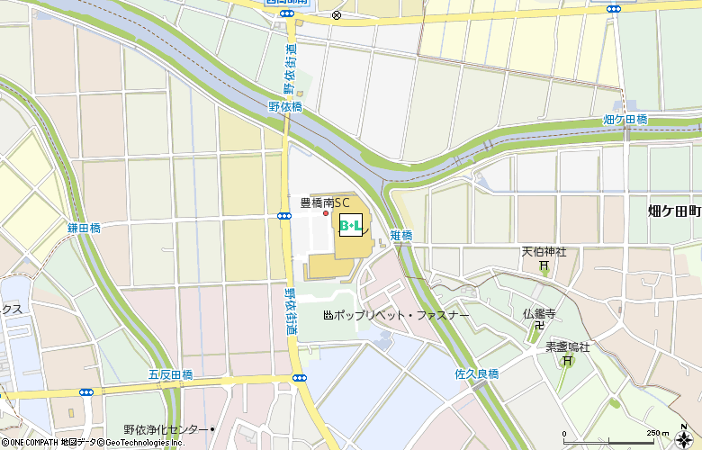 中央コンタクト　イオン豊橋南店付近の地図